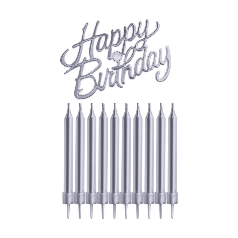 Kūku sveču kompl."Happy birthday", 10 gab