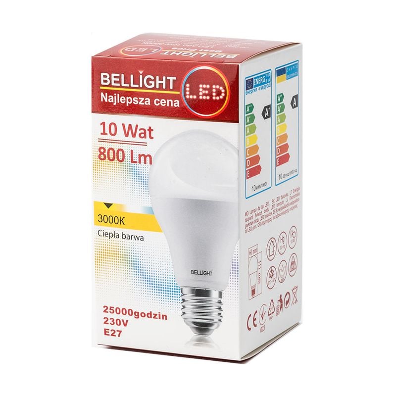 LED Spuldze 3000k A60 230V 10W