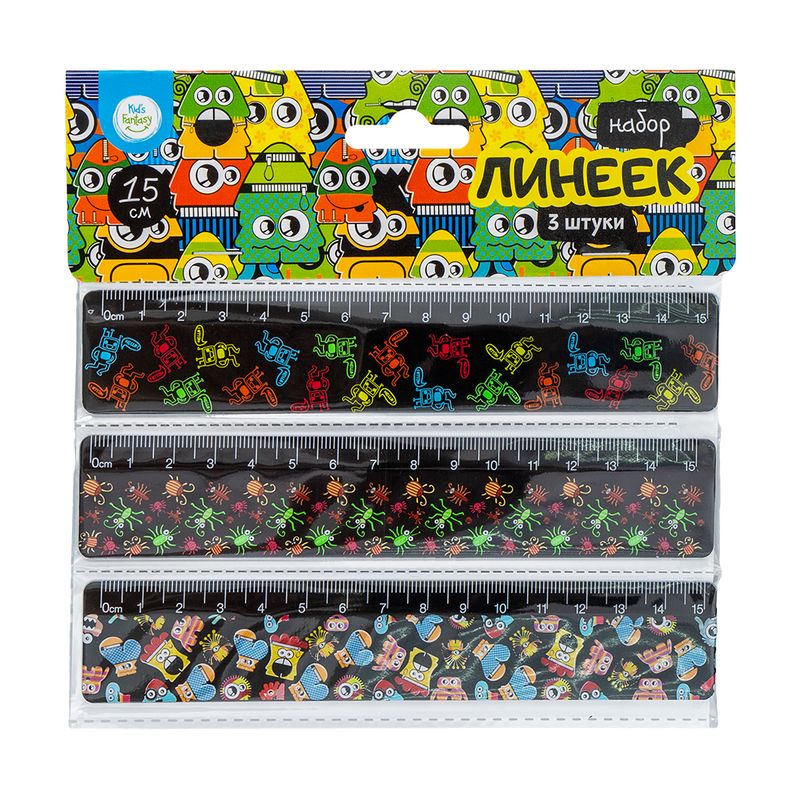 Lineālu komplekts, Kid`s Fantasy, 3 gab., dažādas krāsas