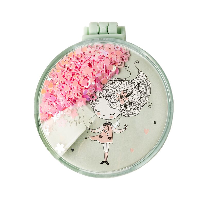 Apaļa matu ķemme ar spoguli fliteri