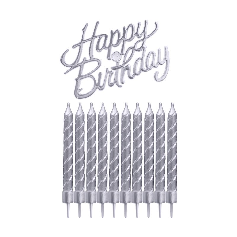 Kūku sveču kompl."Happy birthday", 10 gab