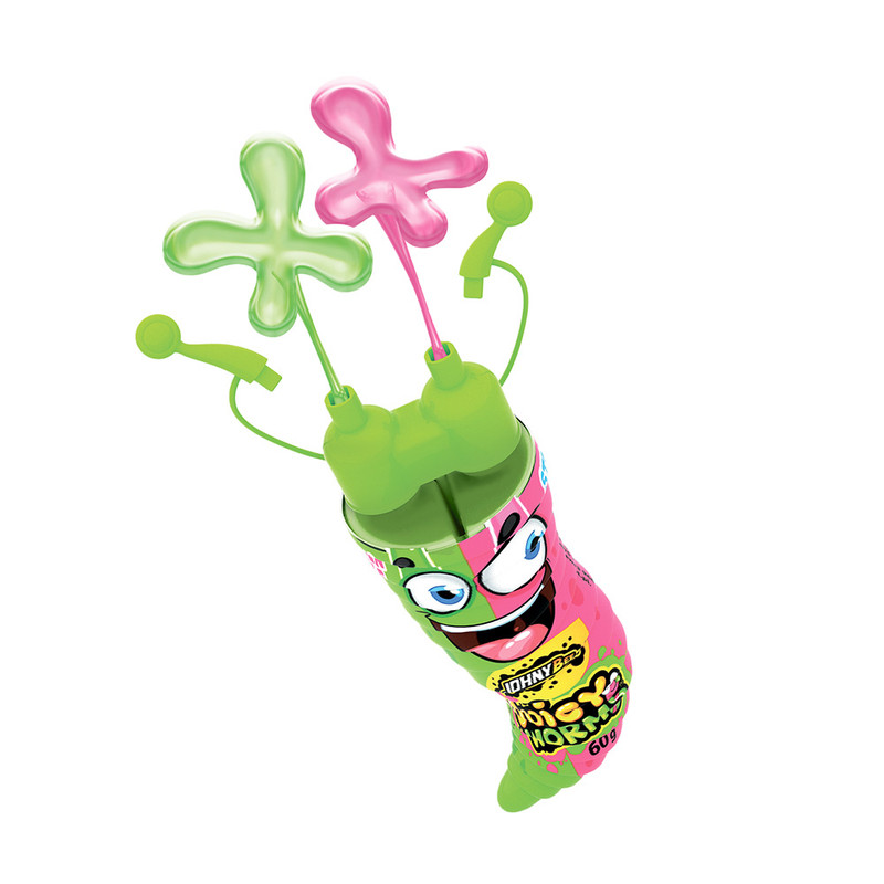 Šķidrā konfekte JOHNY BEE JUICY WORMS, 58 g
