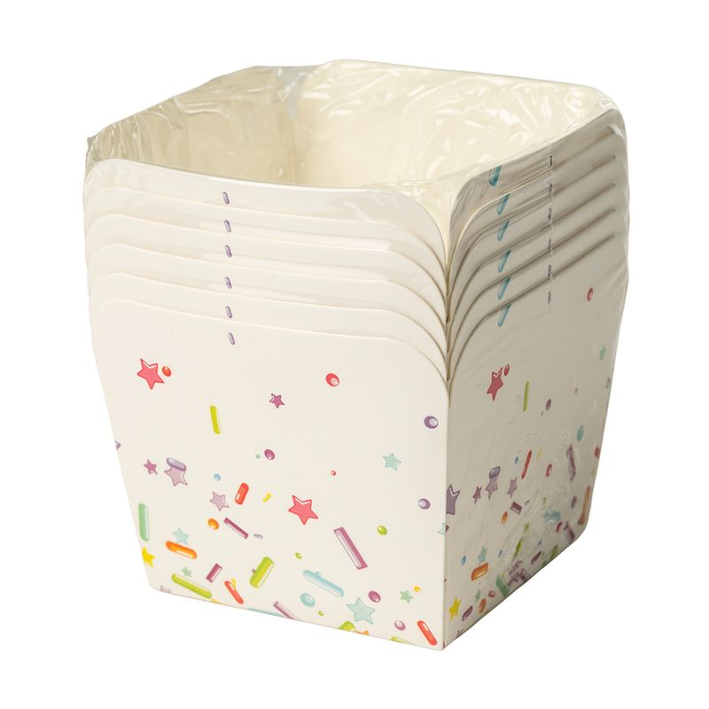 Papīra uzkodu kvadrātveida kastītes, 6 gab.