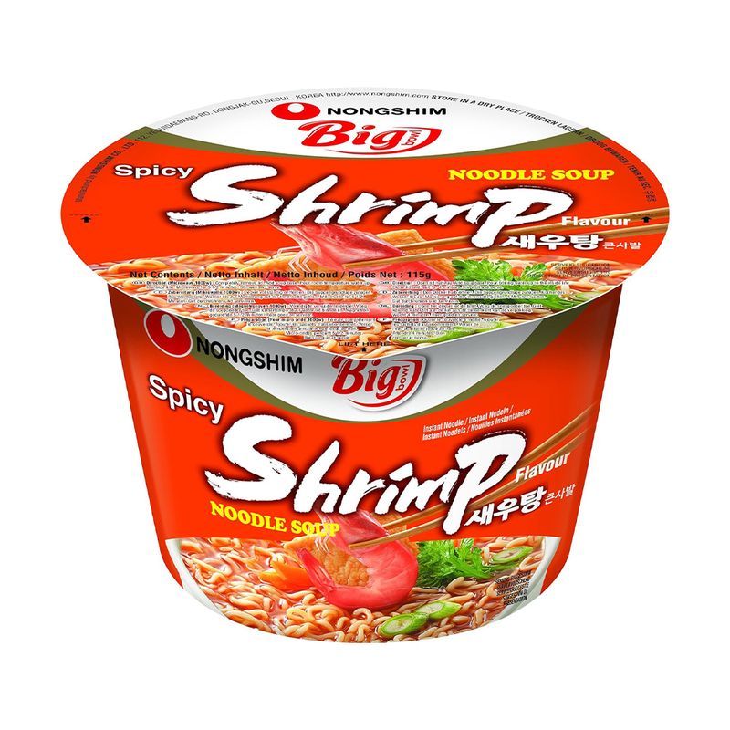 Nūdeļu zupa Nongshim ar garneļu garšu, asā, 115 g