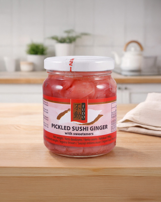 Marinēts rozā suši ingvers Fudo, 190 g