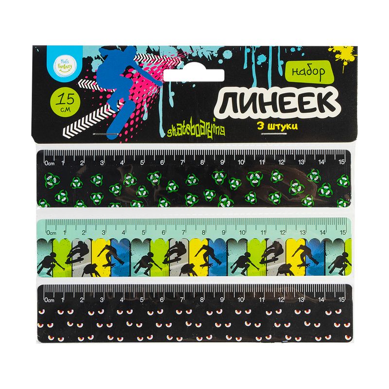 Lineālu komplekts, Kid`s Fantasy, 3 gab., dažādas krāsas