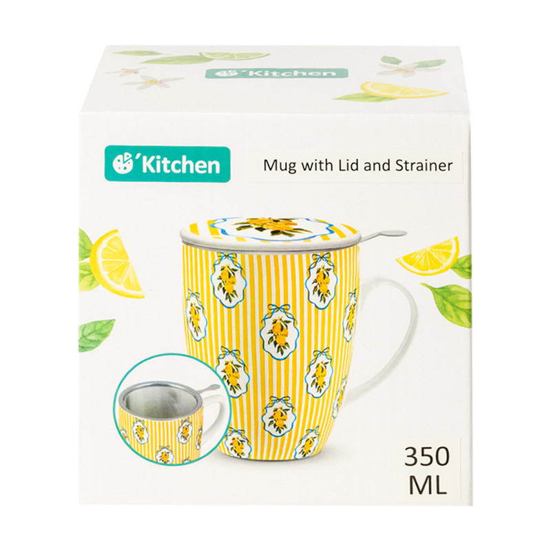 Krūze ar sietiņu un vāku, 350 ml