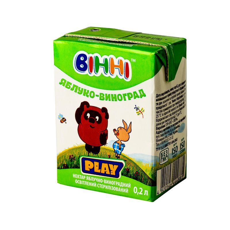 Ābolu-vīnogu nektārs Vinni, 200 ml