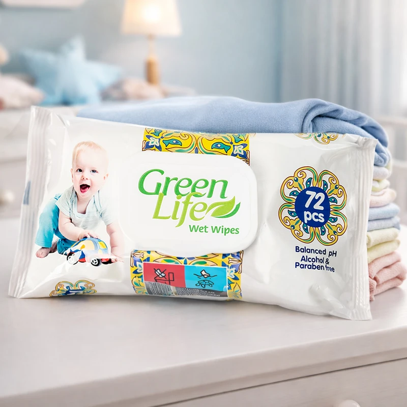 Bērnu mitrās salvetes Green Life, 72 gab.