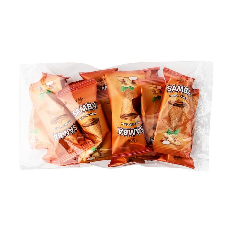 Vafeļu konusi Samba ar zemesriekstu pildījumu, 200 g
