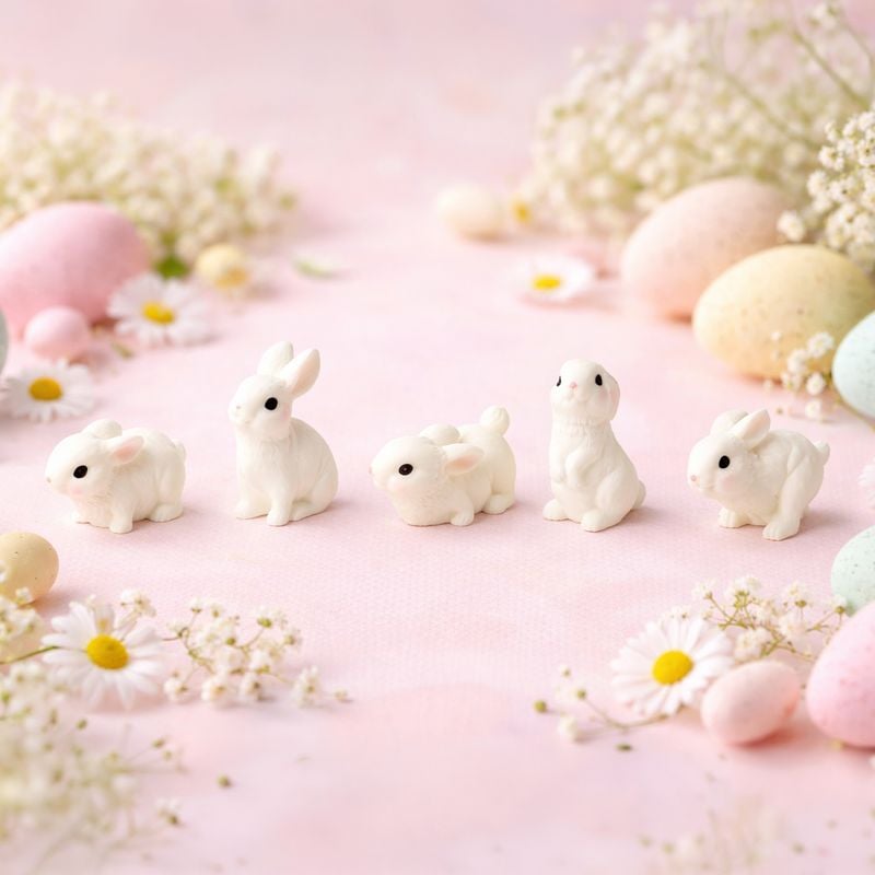 Lieldienu dekorācija Zaķīši, 5 gab.