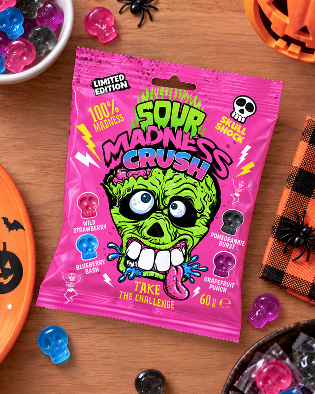 Karameles Sour Madness, 60 g, dažādi veidi