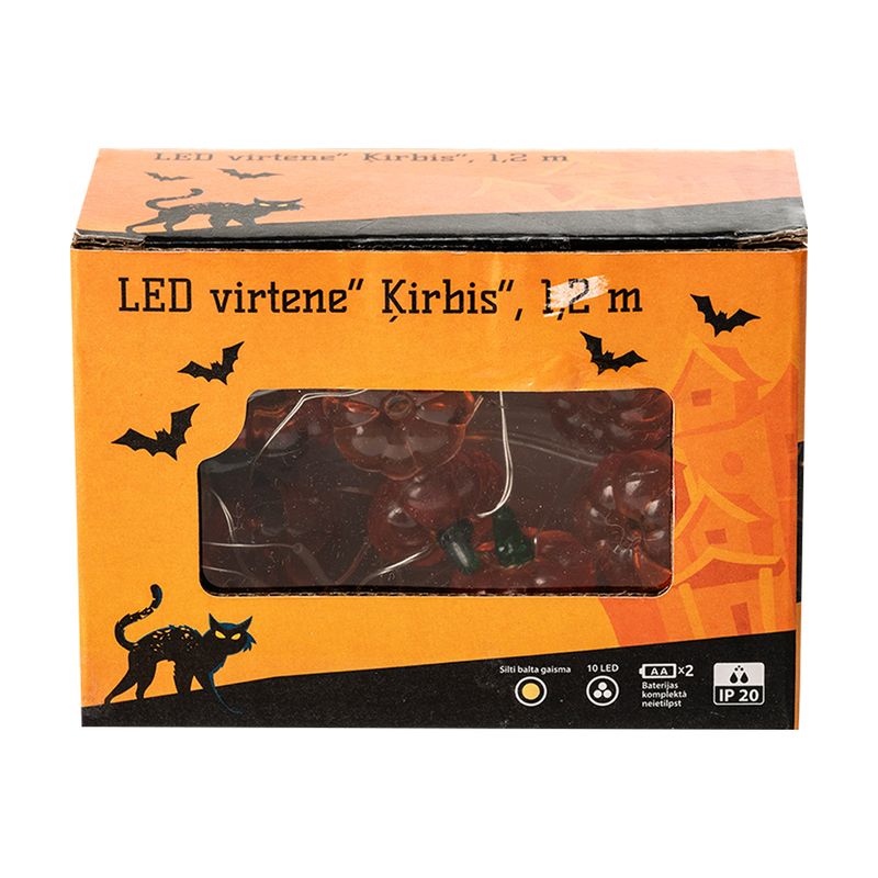 Dekoratīva LED virtene Ķirbis, 2 m