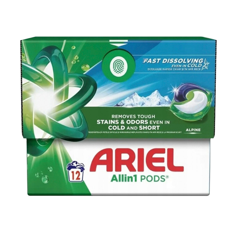 Veļas mazgāšanas kapsulas ARIEL, 12 gab., dažādi veidi