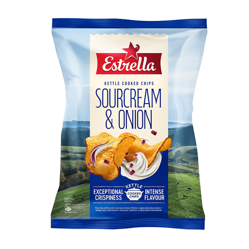 Čipsi Estrella Kettle, dažādi veidi,120 g