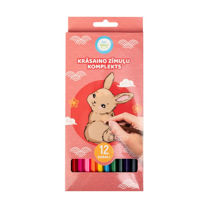 Krāsaino zīmuļu komplekts, 12 gab.