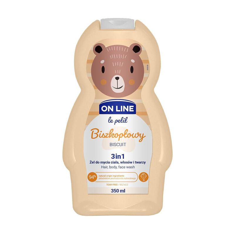 Bērnu dušas želeja - šampūns ON LINE 3in1, 350 ml
