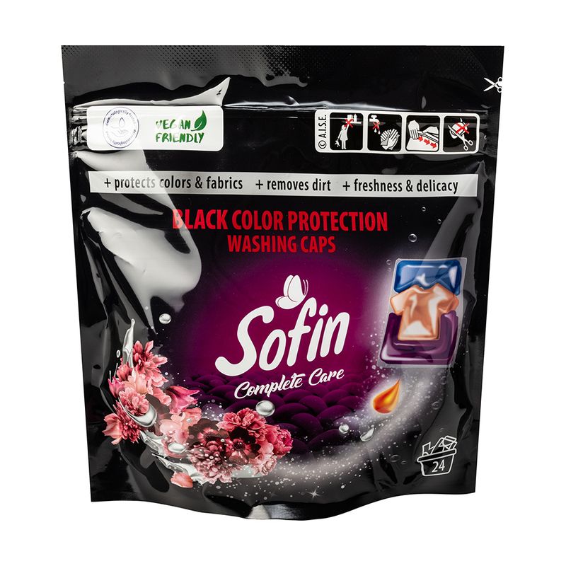 Veļas mazgāšanas kapsulas Sofin Black, 24 gab.