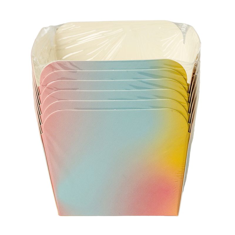 Papīra uzkodu kvadrātveida kastītes, 6 gab.