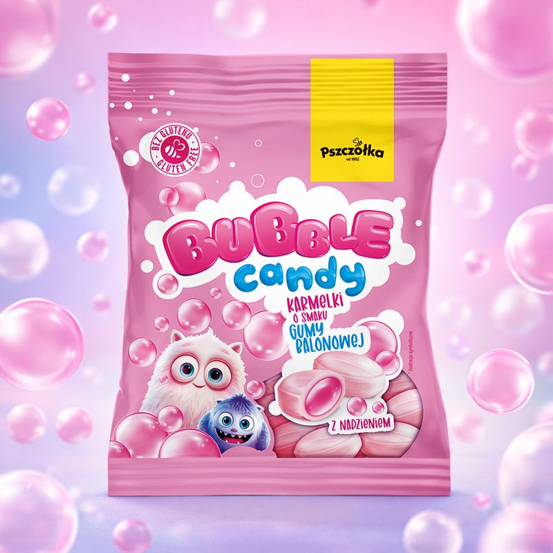 Karameles ar pildījumu Pszczolka, dažādas garšas, 100 g