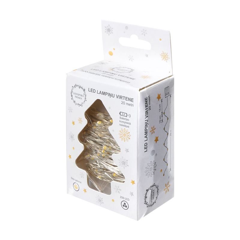 Ziemassvētku virtene, 200 LED, 20 m