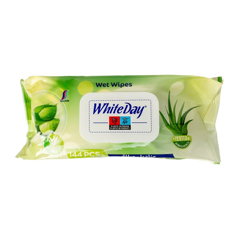 Mitrās salvetes White Day, 144 gab.