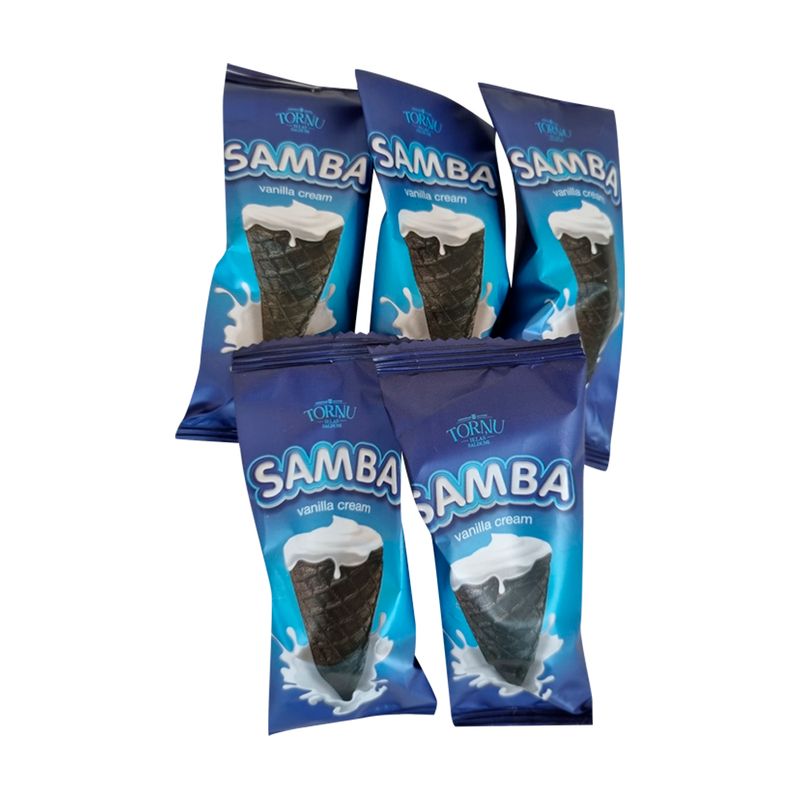 Vafeļu konusi Samba ar vaniļas garšas pildījumu, 200 g