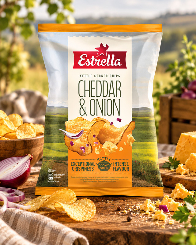 Čipsi Estrella Kettle, dažādi veidi,120 g