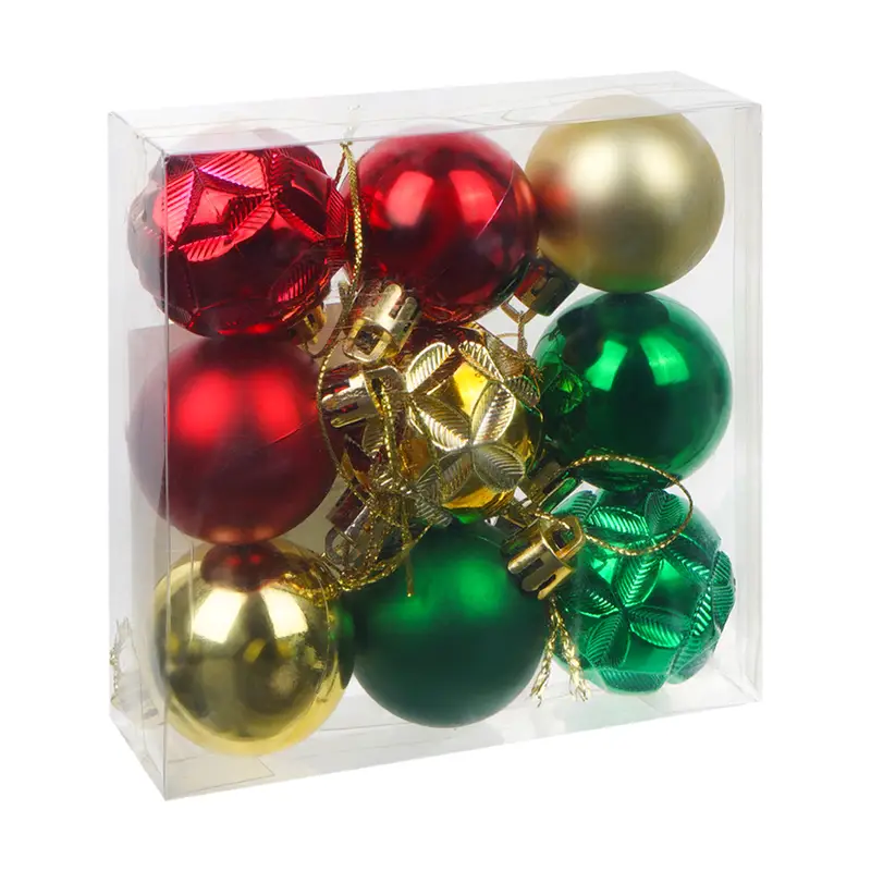 Ziemassvētku bumbas, 9 gab., Ø4cm