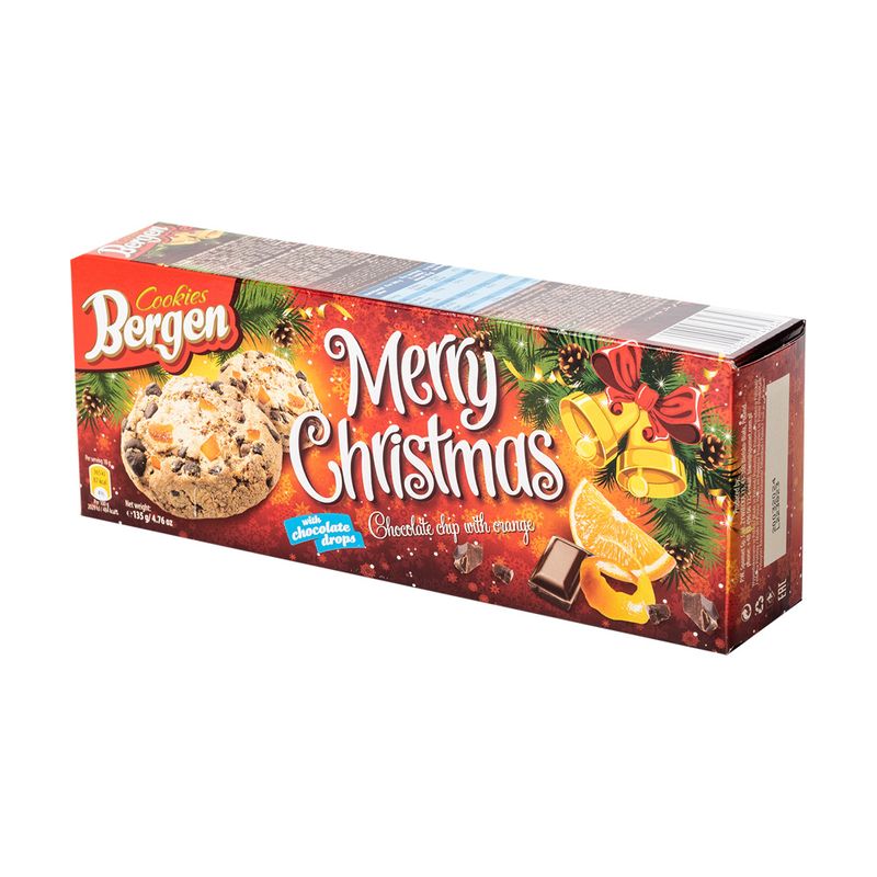 Cepumi ar šokolādes gabaliņiem un apelsīnu Merry Christmas, 135 g