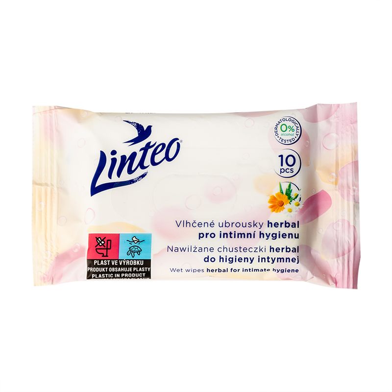 Linteo mitrās salvetes intīmai higiēnai, 10 gab.