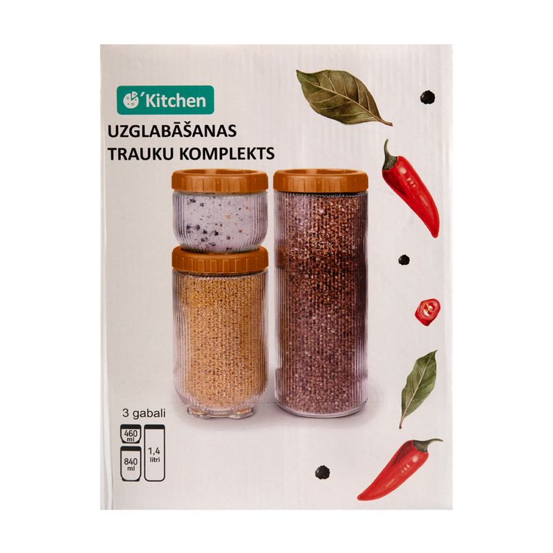 Uzglabāšanas trauku komplekts, 3 gab