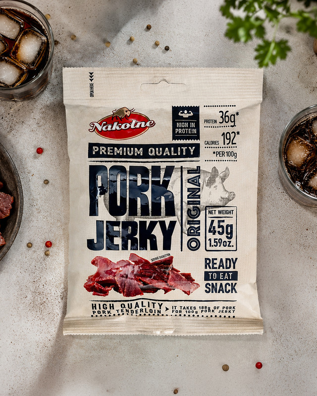 Cūkgaļas uzkoda NĀKOTNE PORK Jerky, 45 g