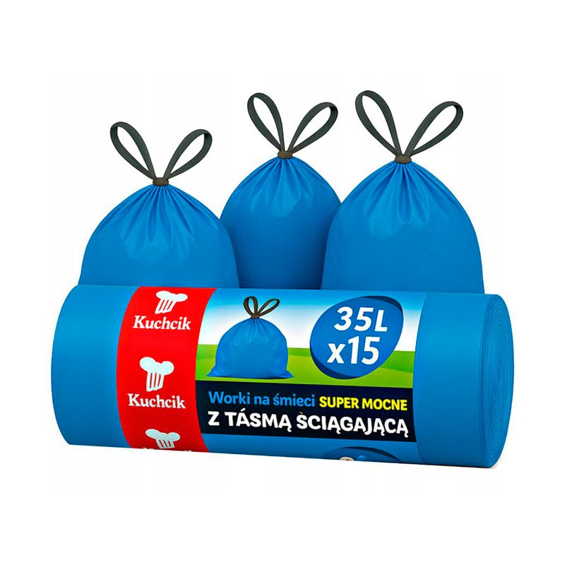 Atkritumu maisi ar savilcēju, 35 l, 15 gab.