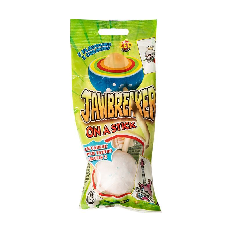 Saldskābā konfekte Jawbreaker uz kociņa, 60 g, dažādi veidi