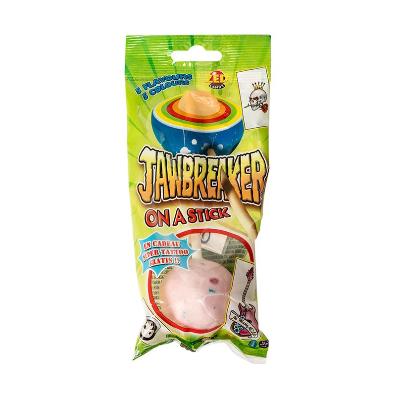 Saldskābā konfekte Jawbreaker uz kociņa, 60 g, dažādi veidi