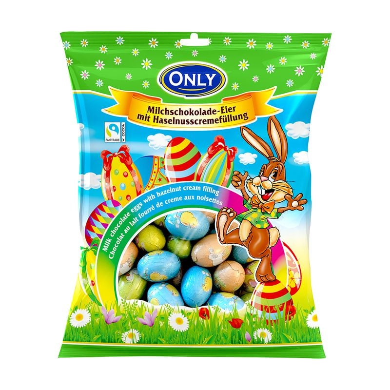 Piena šokolādes olas ar lazdu riekstu pildījumu Only, 400 g