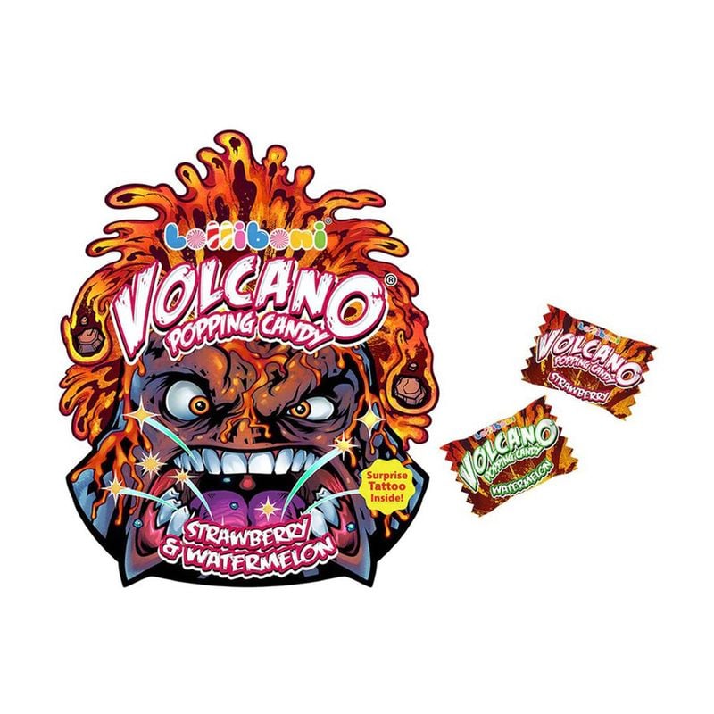 Konfekte Volcano popping candy, ar zemeņu garšu, 18 g