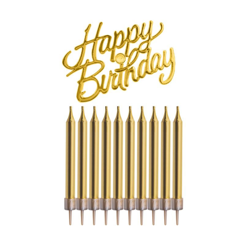 Kūku sveču kompl."Happy birthday", 10 gab