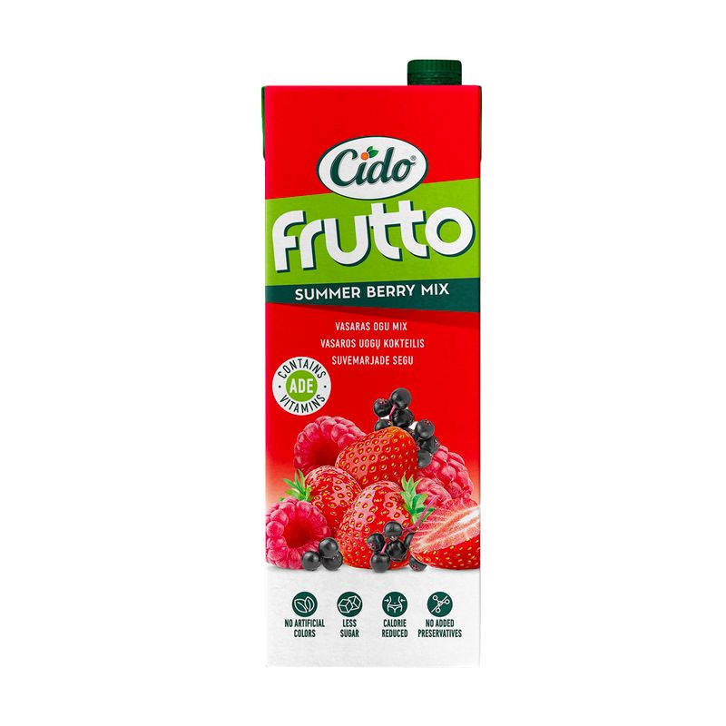 Sulas dzēriens Cido Frutto vasaras ogu mix ar A, D, E vitamīniem, 1.5 l