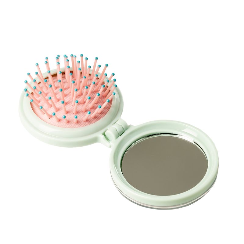 Apaļa matu ķemme ar spoguli fliteri