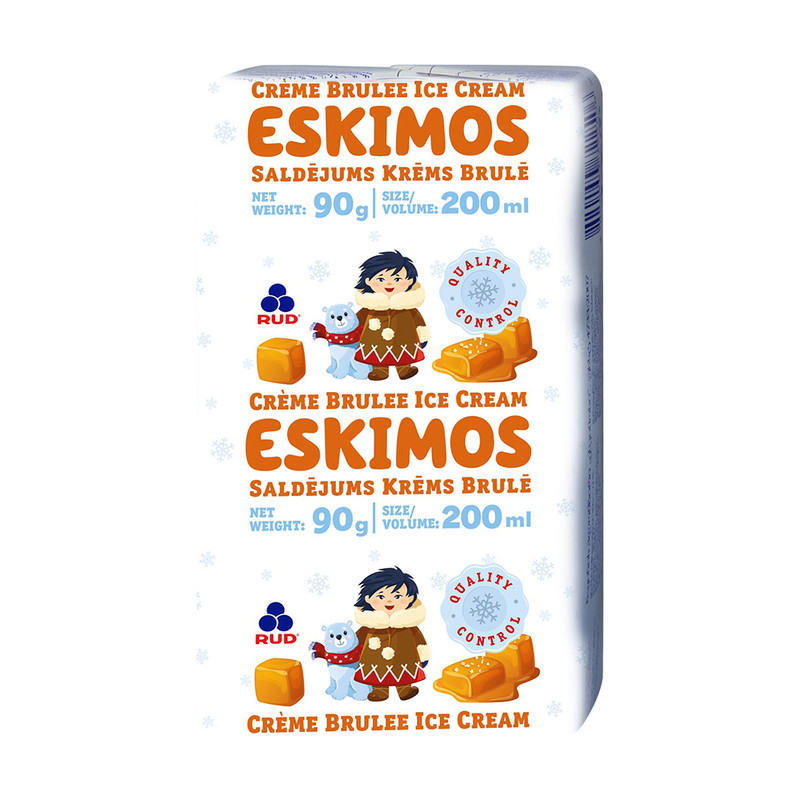 Saldējums Eskimos sendvičs krēms-brulē, 90 g