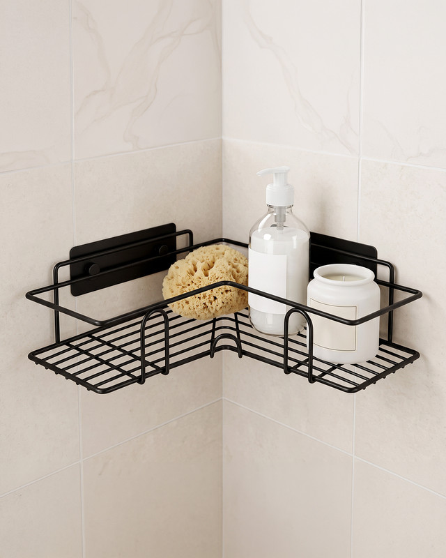 Stūra plaukts vannas istabai, 26х26х4 cm