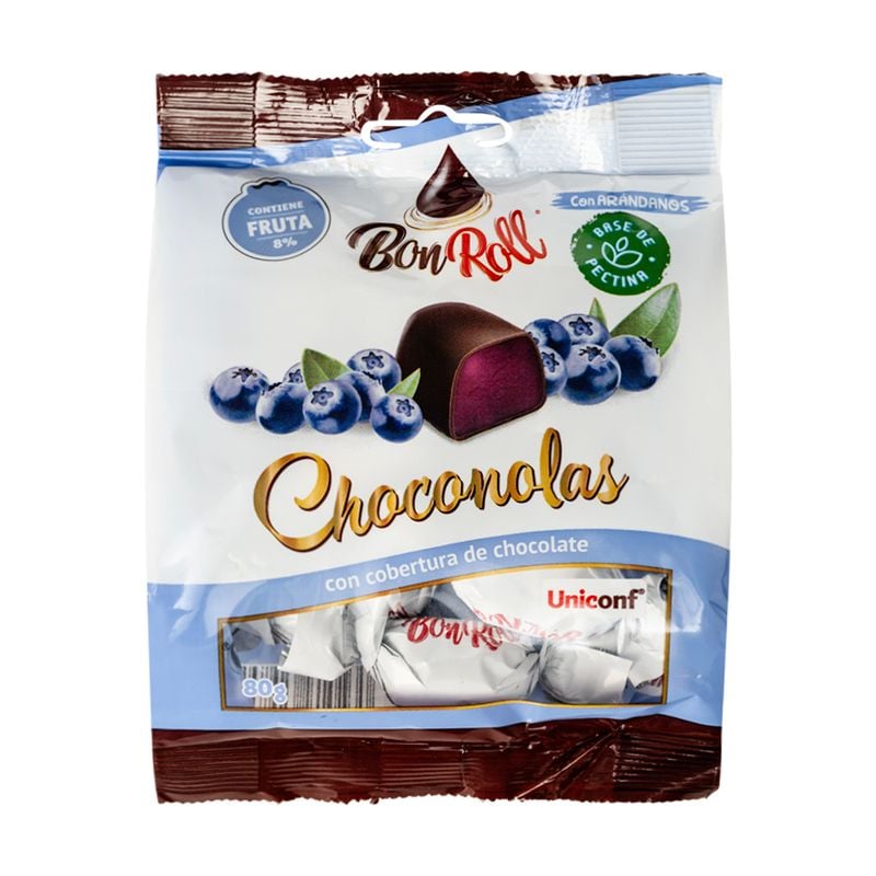 Želejkonfektes tumšajā šokolādē Bon Roll, 80 g