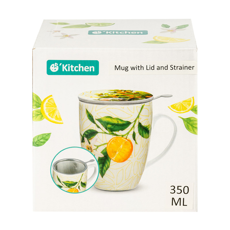 Krūze ar sietiņu un vāku, 350 ml