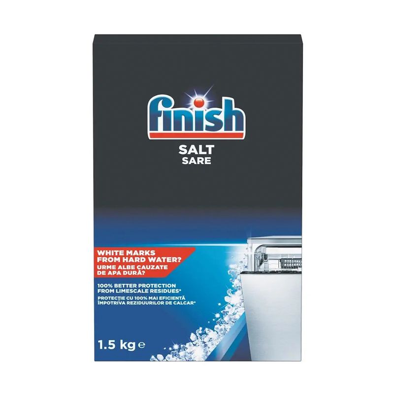 Sāls ūdens mīkstināšanai trauku mazgāšanas mašīnai Finish, 1.5 kg