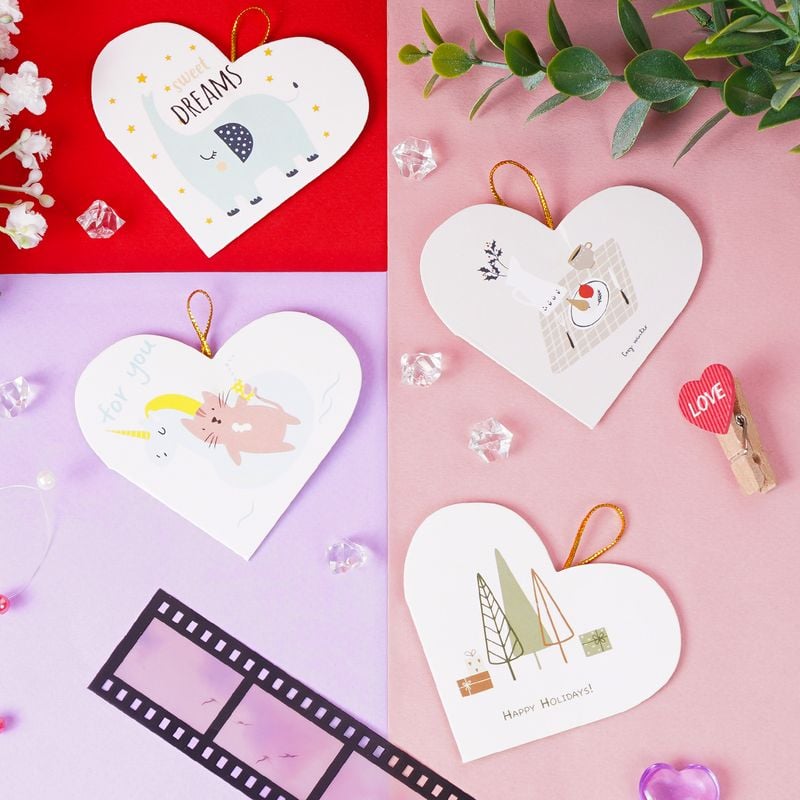 Apsveikuma kartiņa, 7x7.2 cm, dažādi veidi