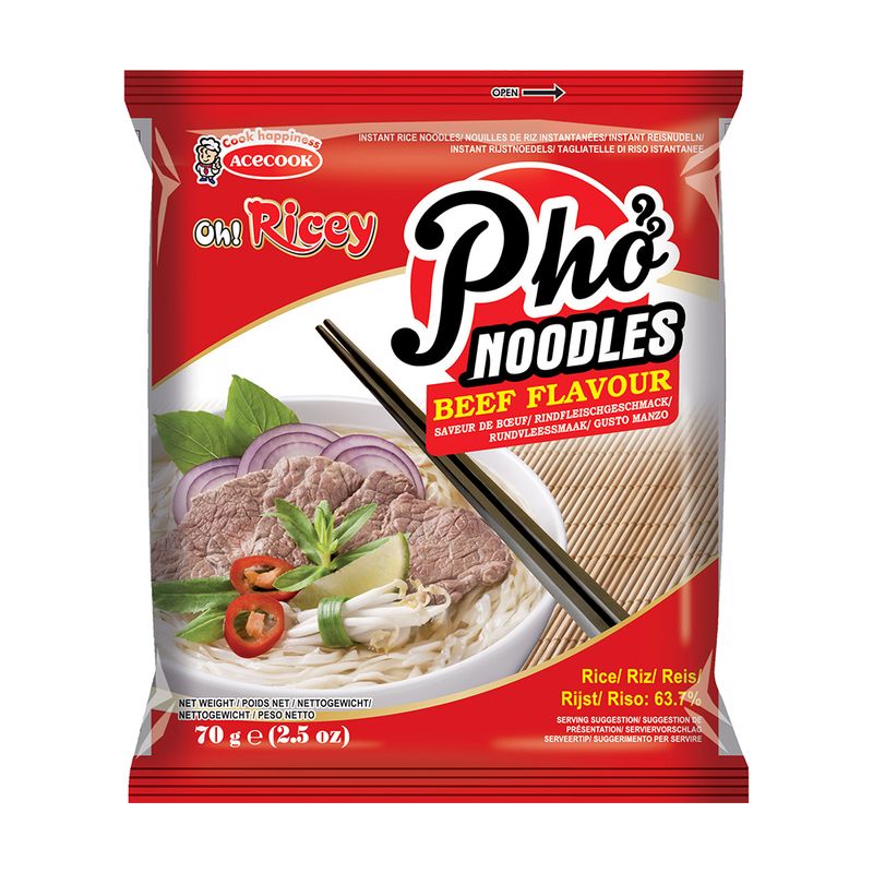 Rīsu nūdeļu zupa OH! RICEY. PHO, dažādas garšas, 70/71 g