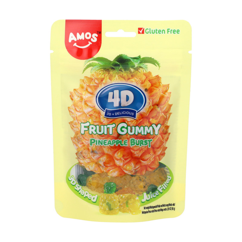 Želejas konfektes Amos 4D, dažādas garšas, 65 g