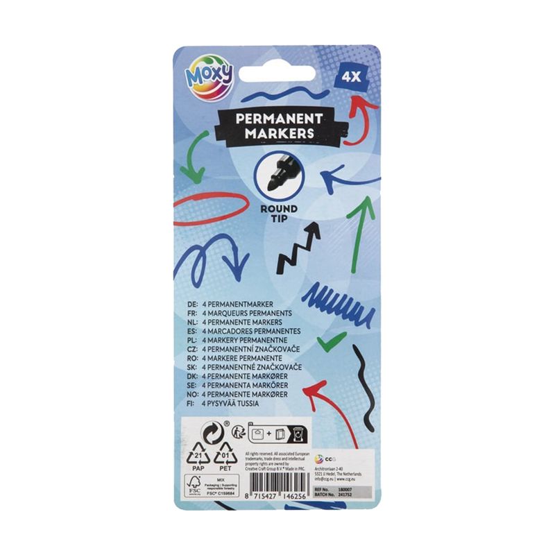 Permanentie marķieri, 4 gab.